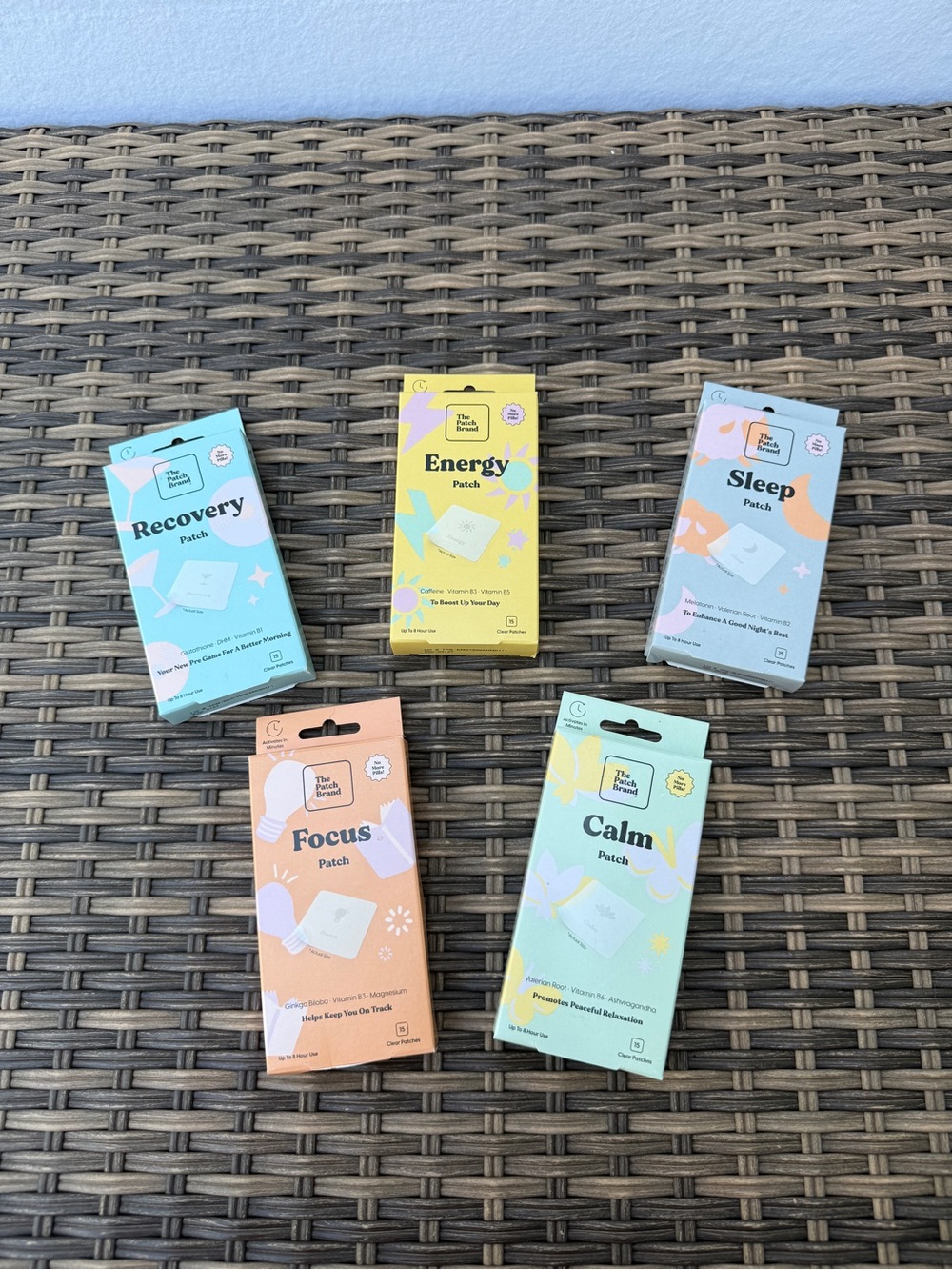 The Patch Brand Lot 5 Energy Sleep Calm Focus Recovery 75 Clear Patches